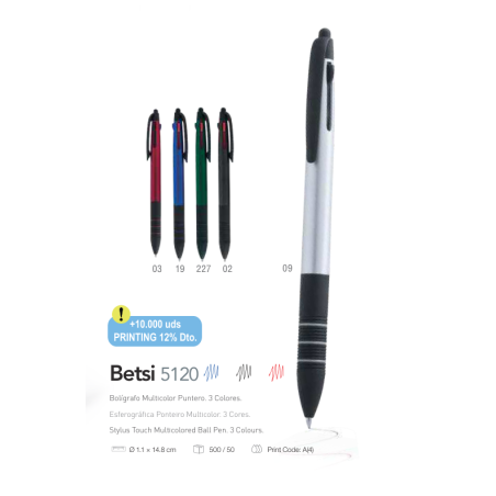 Esferográfica ponteiro multicolor Betsi