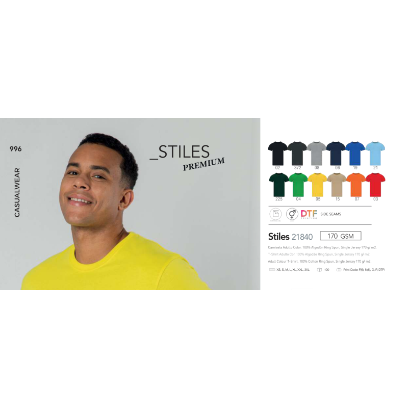 T-shirt adulto cor Stiles