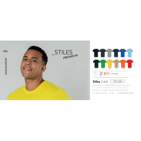 T-shirt adulto cor Stiles