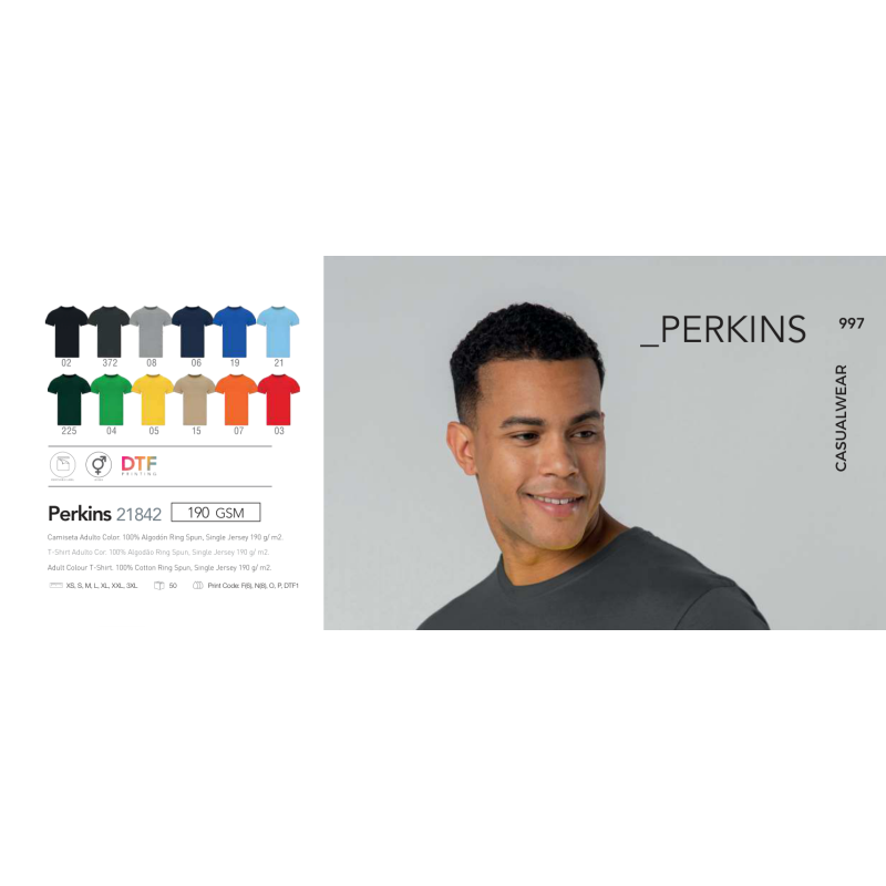 T-shirt adulto cor Perkins