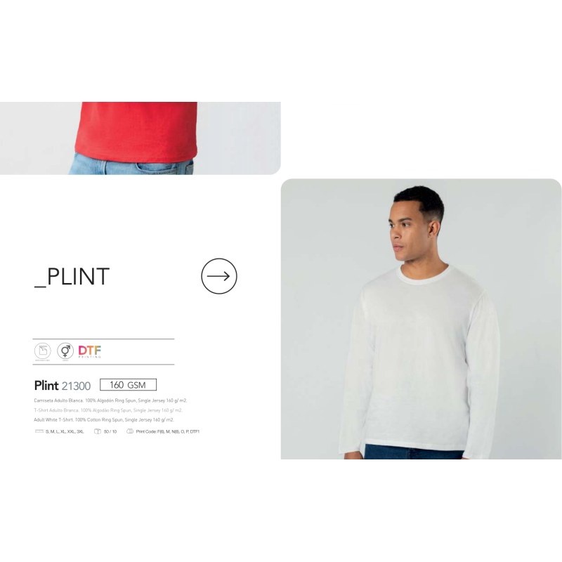 T-shirt adulto branca Plint