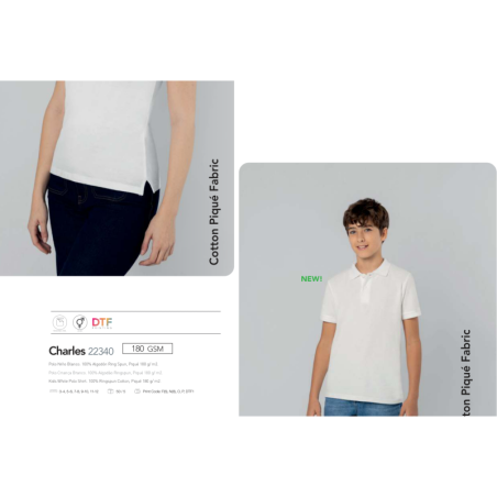Polo criança branco Charles