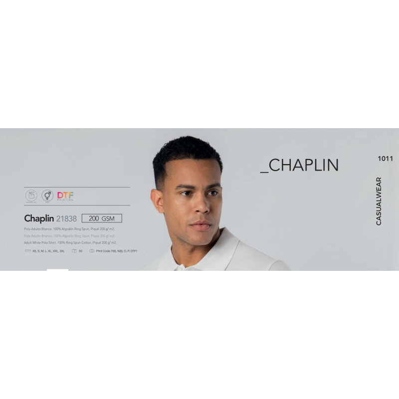 Polo adulto branco Chaplin