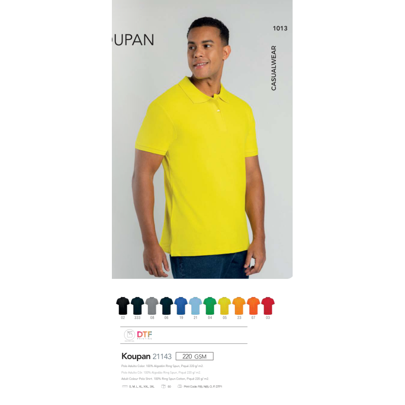 Polo adulto côr Koupan