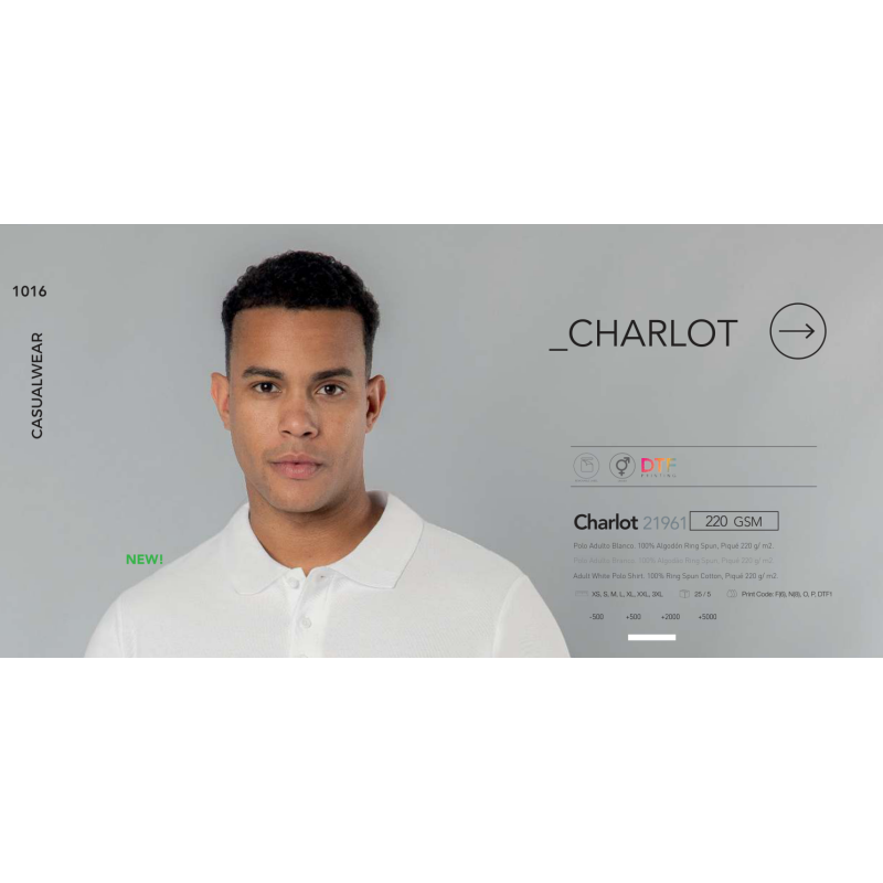 Polo adulto branco Charlot