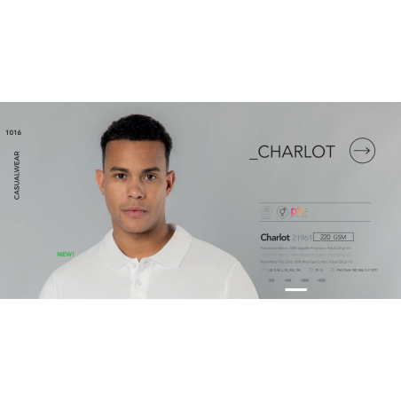 Polo adulto branco Charlot