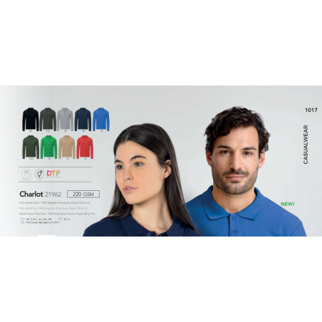 Polo adulto cor Charlot