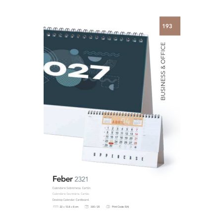 Calendário secretária Feber